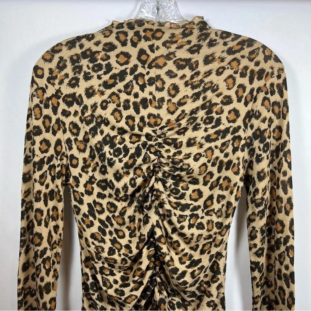 Free People Leopard Print Long Sleeve Top - Picture 3 of 9
